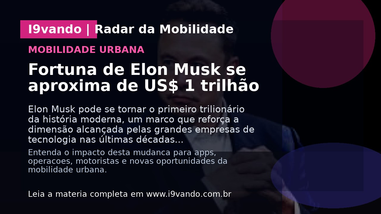 Fortuna de Elon Musk se aproxima de US$ 1 trilhão