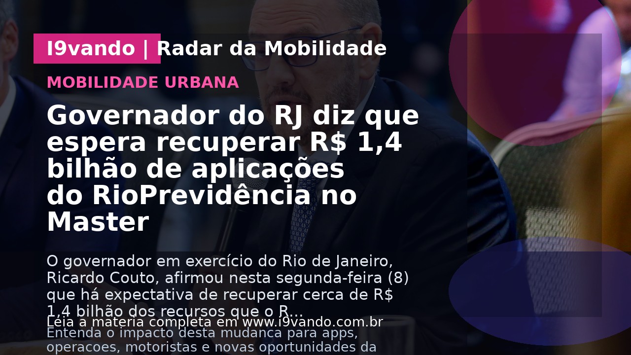 Governador do RJ diz que espera recuperar R$ 1,4 bilhão de aplicações do RioPrevidência no Master
