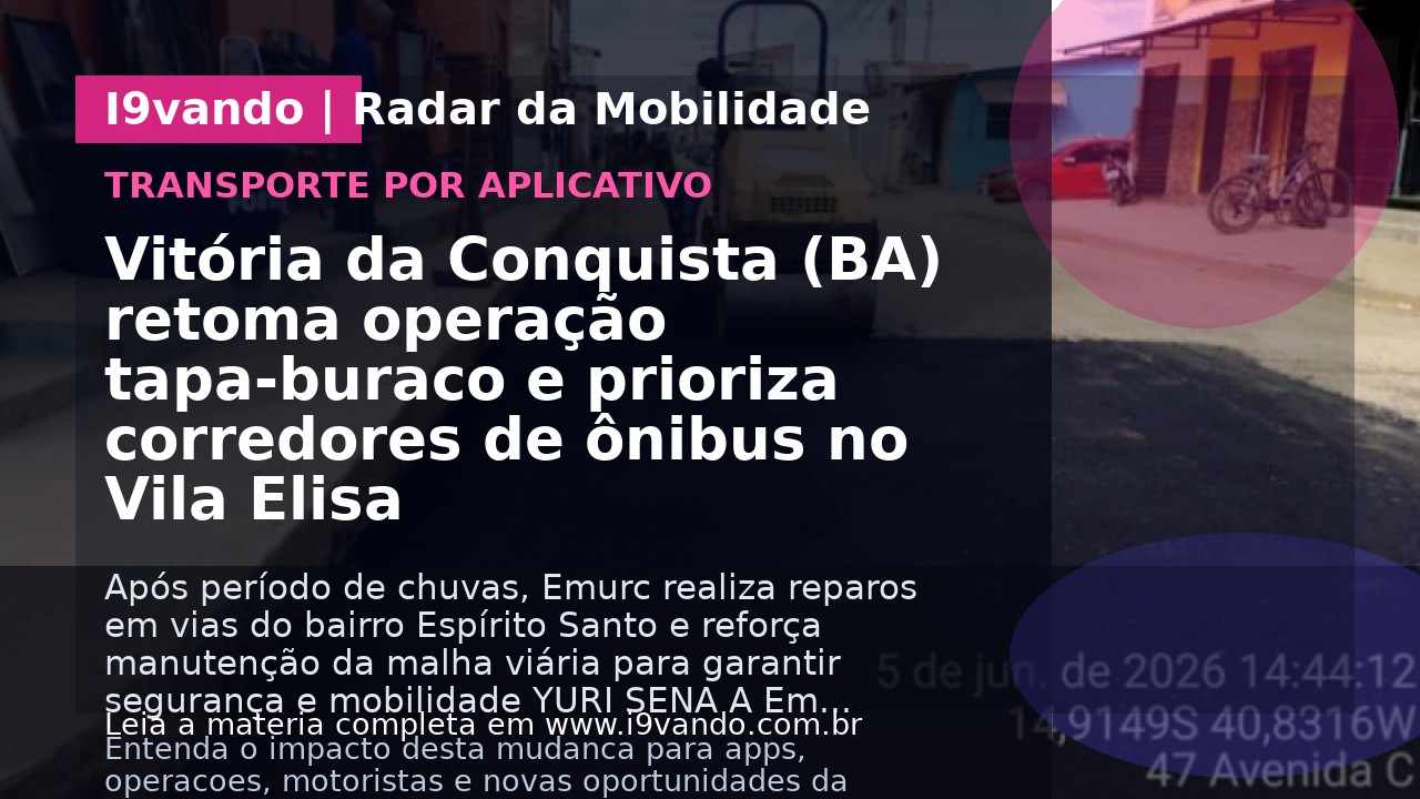 Vitória da Conquista (BA) retoma operação tapa-buraco e prioriza corredores de ônibus no Vila Elisa