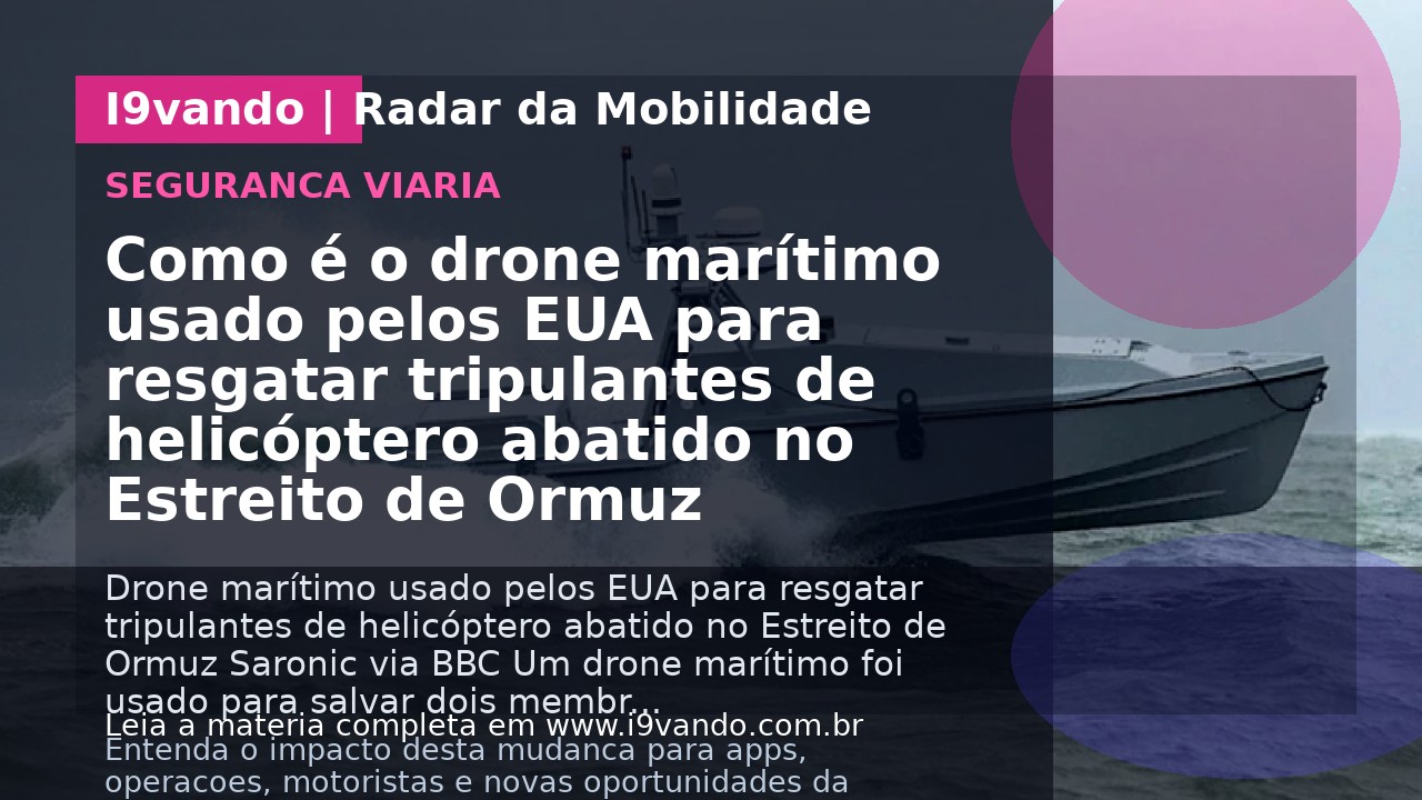 Como é o drone marítimo usado pelos EUA para resgatar tripulantes de helicóptero abatido no Estreito de Ormuz