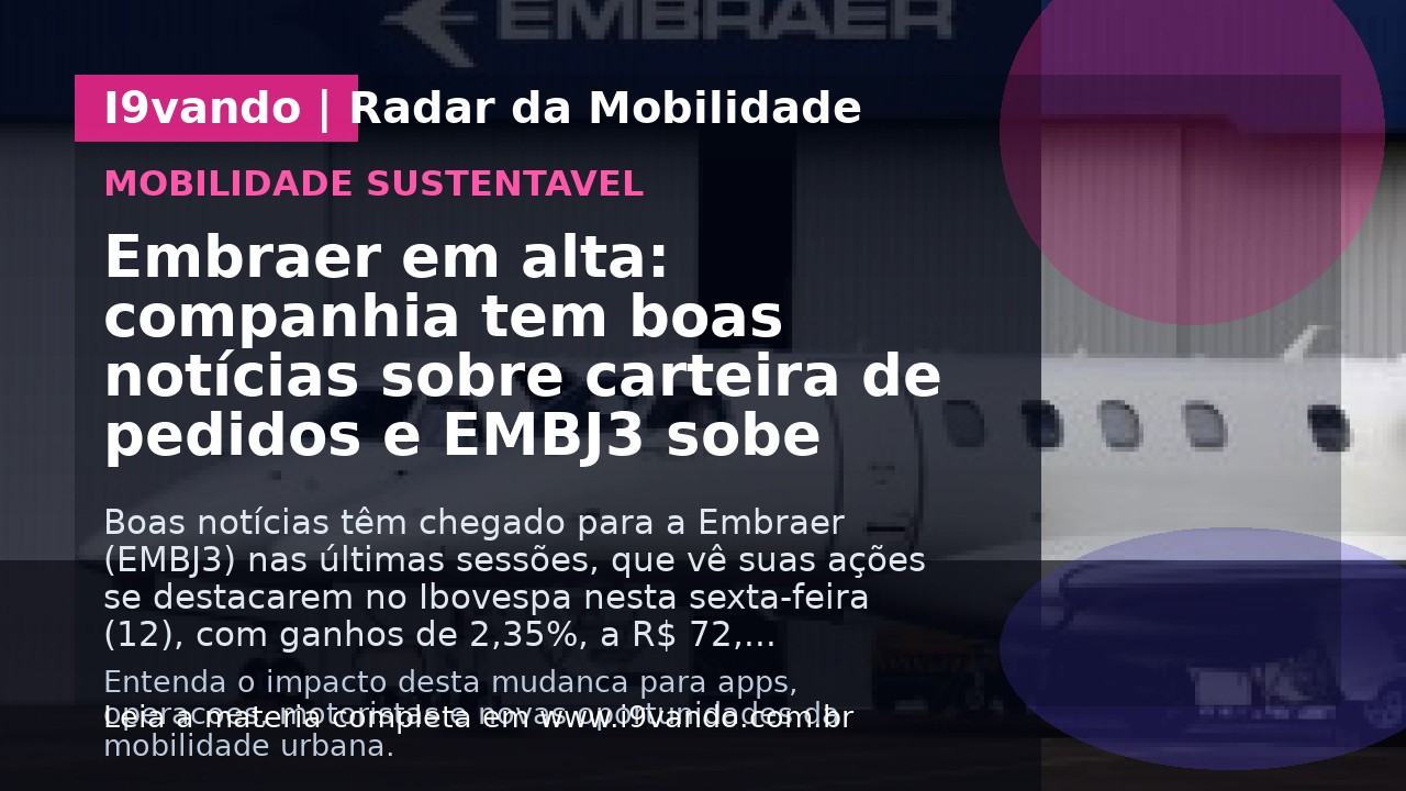 Embraer em alta: companhia tem boas notícias sobre carteira de pedidos e EMBJ3 sobe