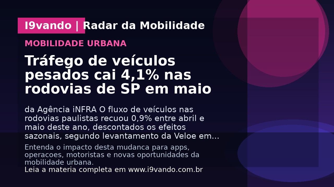 Tráfego de veículos pesados cai 4,1% nas rodovias de SP em maio