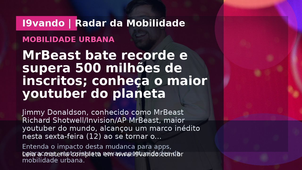 MrBeast bate recorde e supera 500 milhões de inscritos; conheça o maior youtuber do planeta