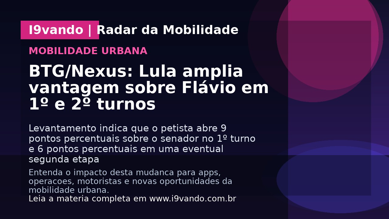 BTG/Nexus: Lula amplia vantagem sobre Flávio em 1º e 2º turnos