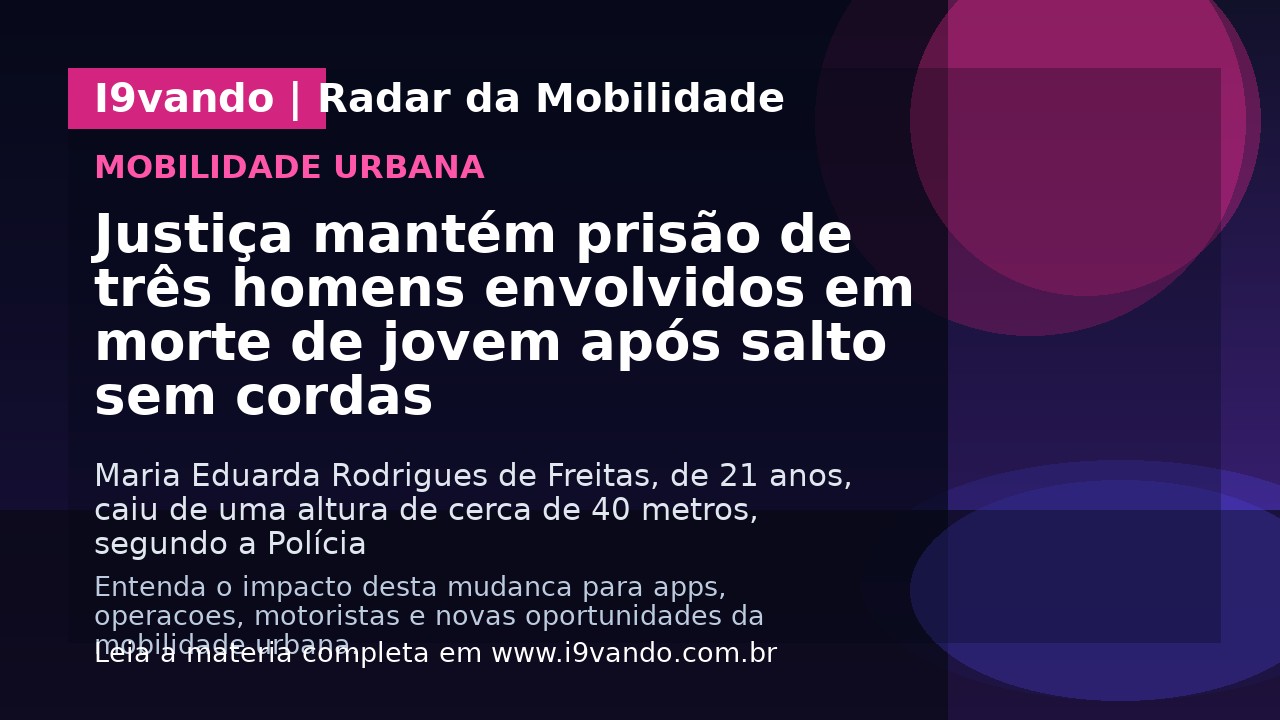 Justiça mantém prisão de três homens envolvidos em morte de jovem após salto sem cordas