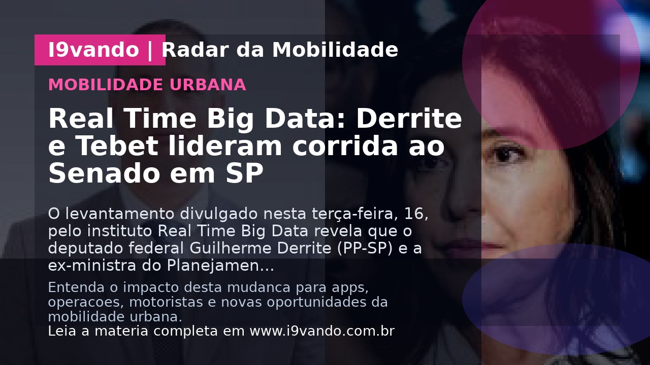 Real Time Big Data: Derrite e Tebet lideram corrida ao Senado em SP