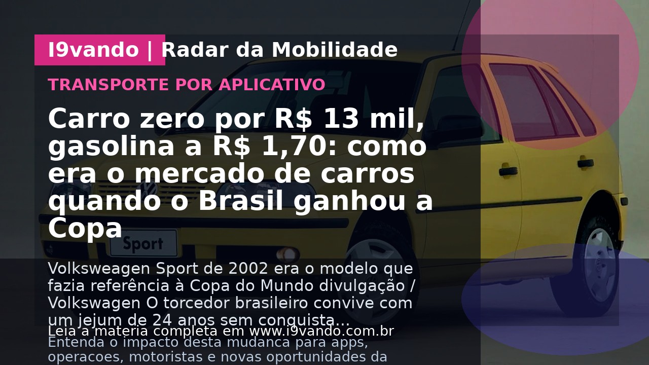 Carro zero por R$ 13 mil, gasolina a R$ 1,70: como era o mercado de carros quando o Brasil ganhou a Copa