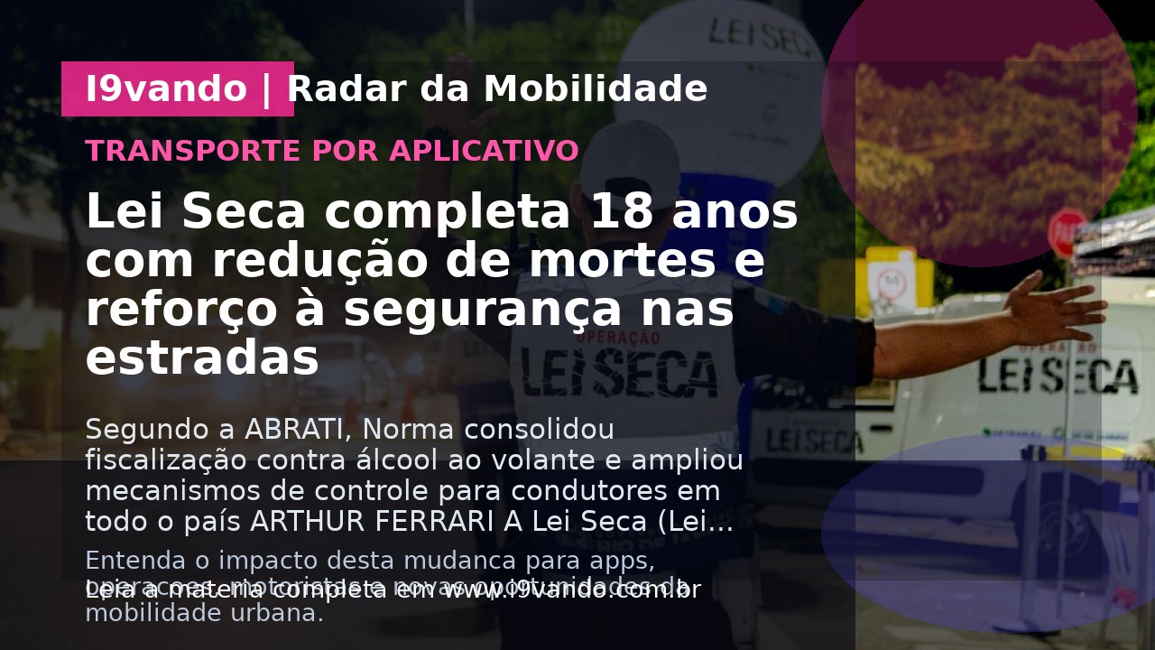 Lei Seca completa 18 anos com redução de mortes e reforço à segurança nas estradas