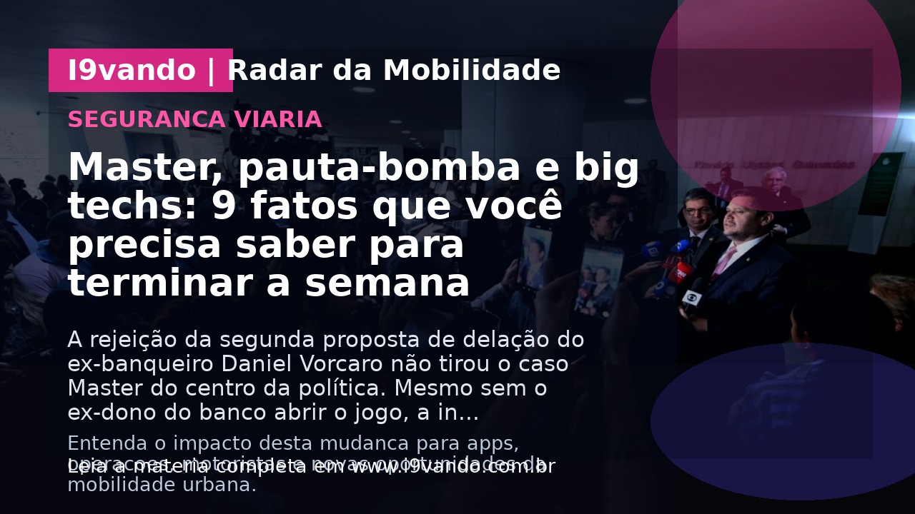 Master, pauta-bomba e big techs: 9 fatos que você precisa saber para terminar a semana