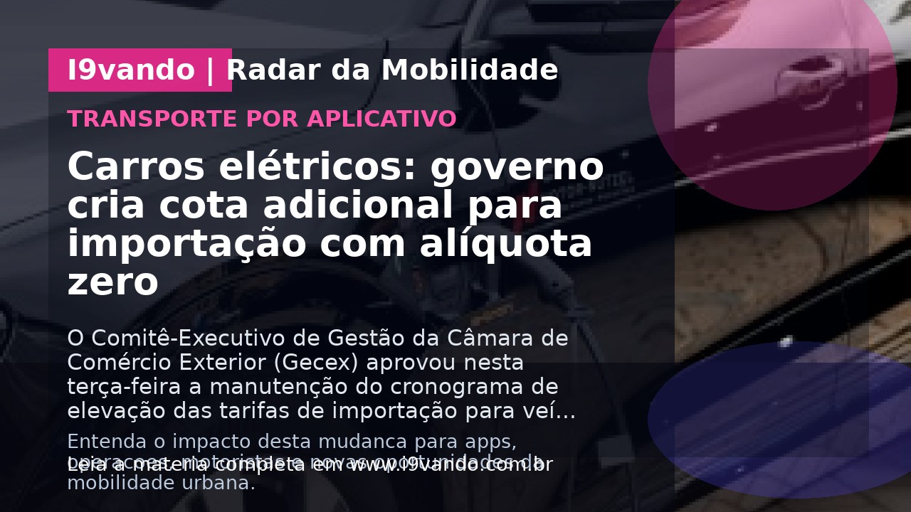 Carros elétricos: governo cria cota adicional para importação com alíquota zero