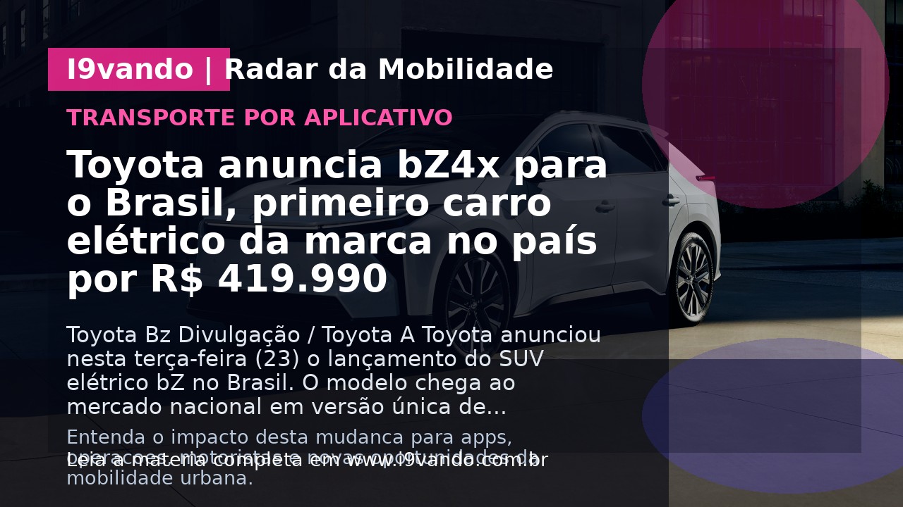 Toyota anuncia bZ4x para o Brasil, primeiro carro elétrico da marca no país por R$ 419.990