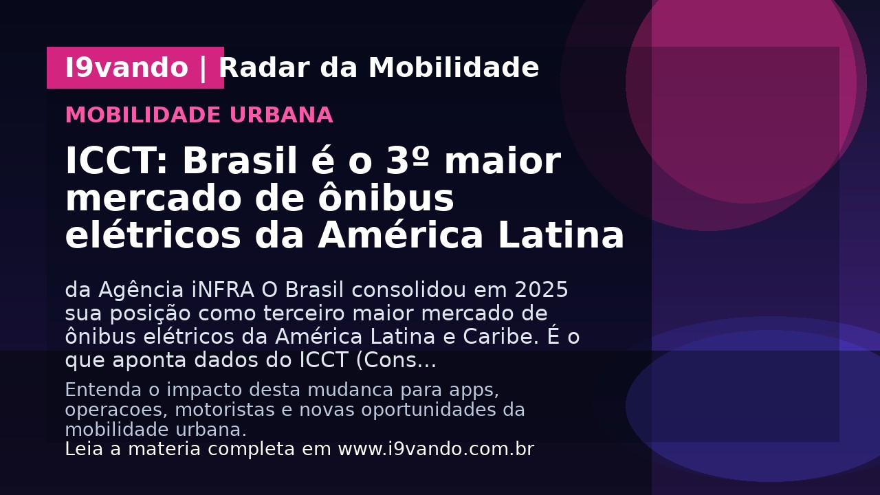 ICCT: Brasil é o 3º maior mercado de ônibus elétricos da América Latina