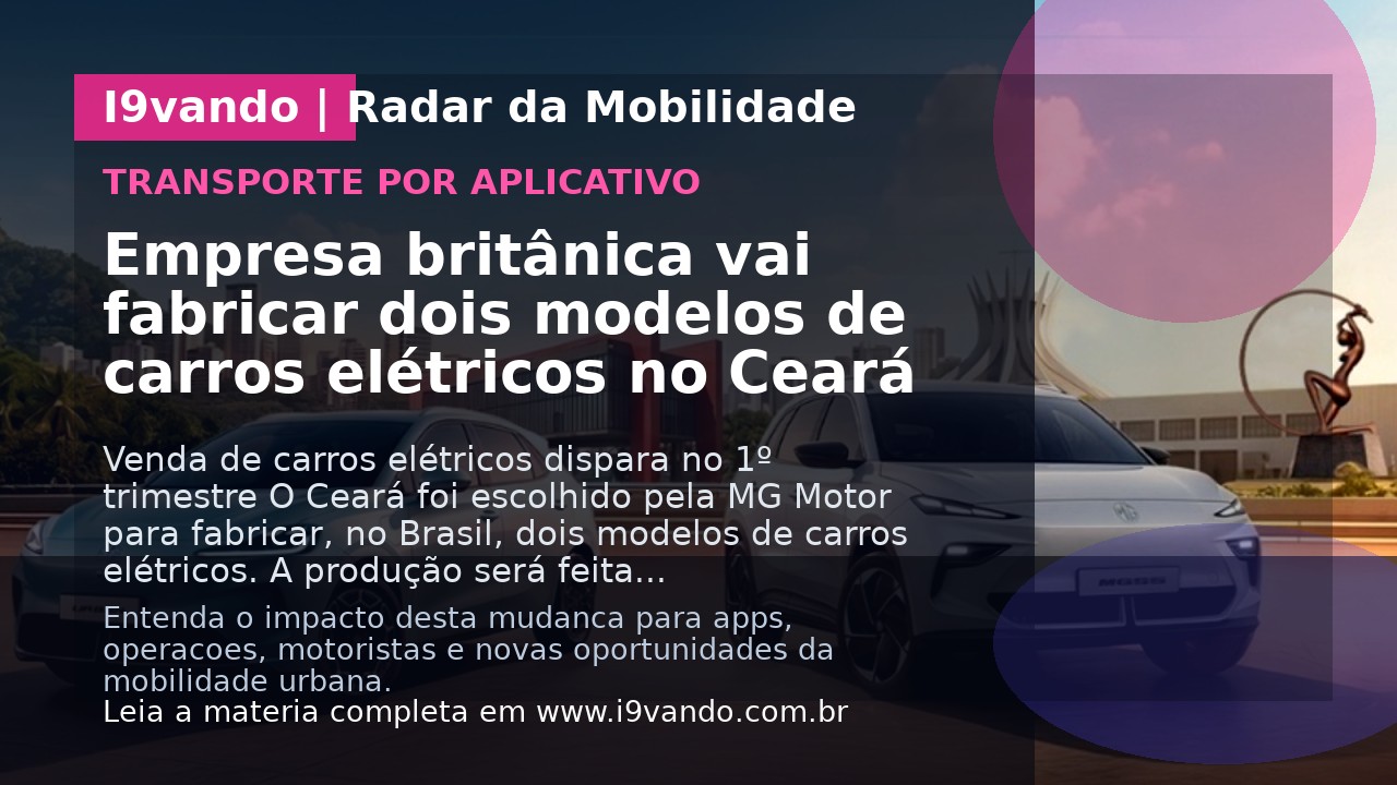 Empresa britânica vai fabricar dois modelos de carros elétricos no Ceará