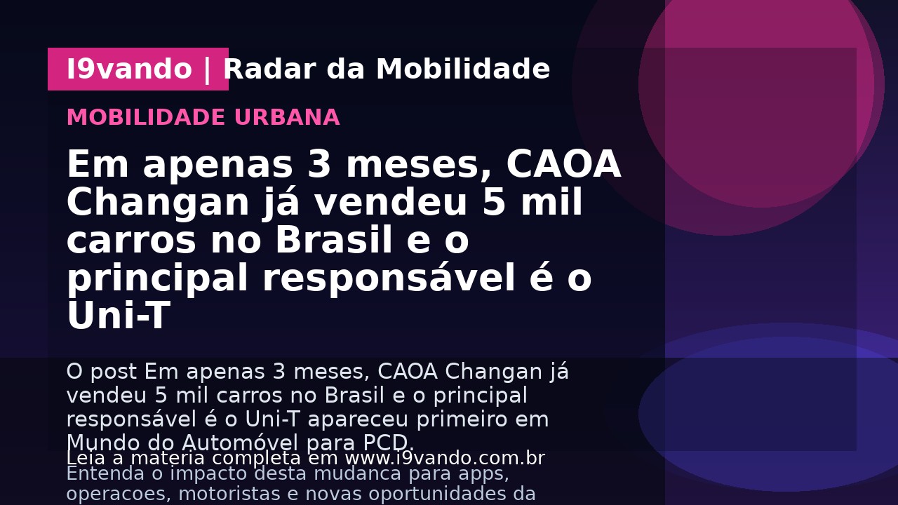 Em apenas 3 meses, CAOA Changan já vendeu 5 mil carros no Brasil e o principal responsável é o Uni-T