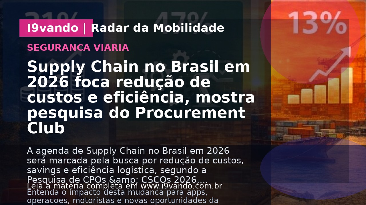 Supply Chain no Brasil em 2026 foca redução de custos e eficiência, mostra pesquisa do Procurement Club