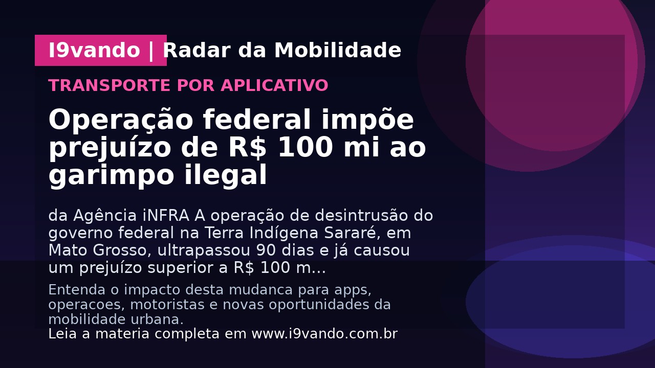 Operação federal impõe prejuízo de R$ 100 mi ao garimpo ilegal