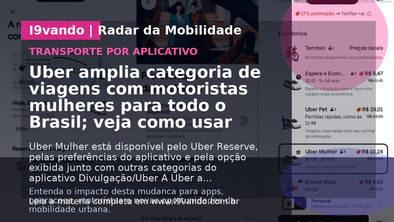 Uber amplia categoria de viagens com motoristas mulheres para todo o Brasil; veja como usar