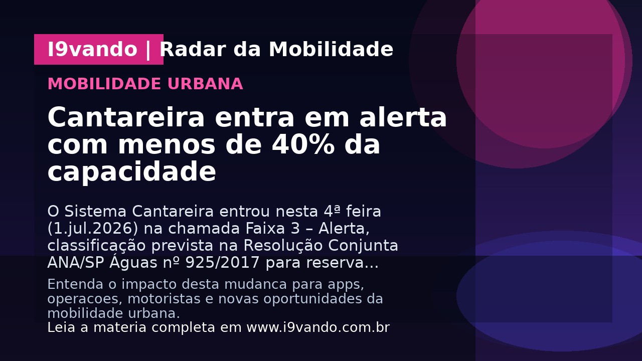 Cantareira entra em alerta com menos de 40% da capacidade