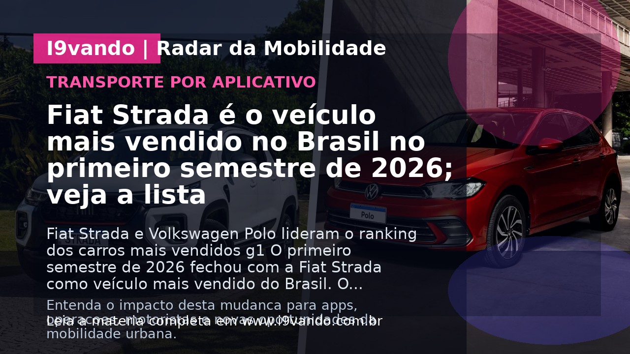 Fiat Strada é o veículo mais vendido no Brasil no primeiro semestre de 2026; veja a lista