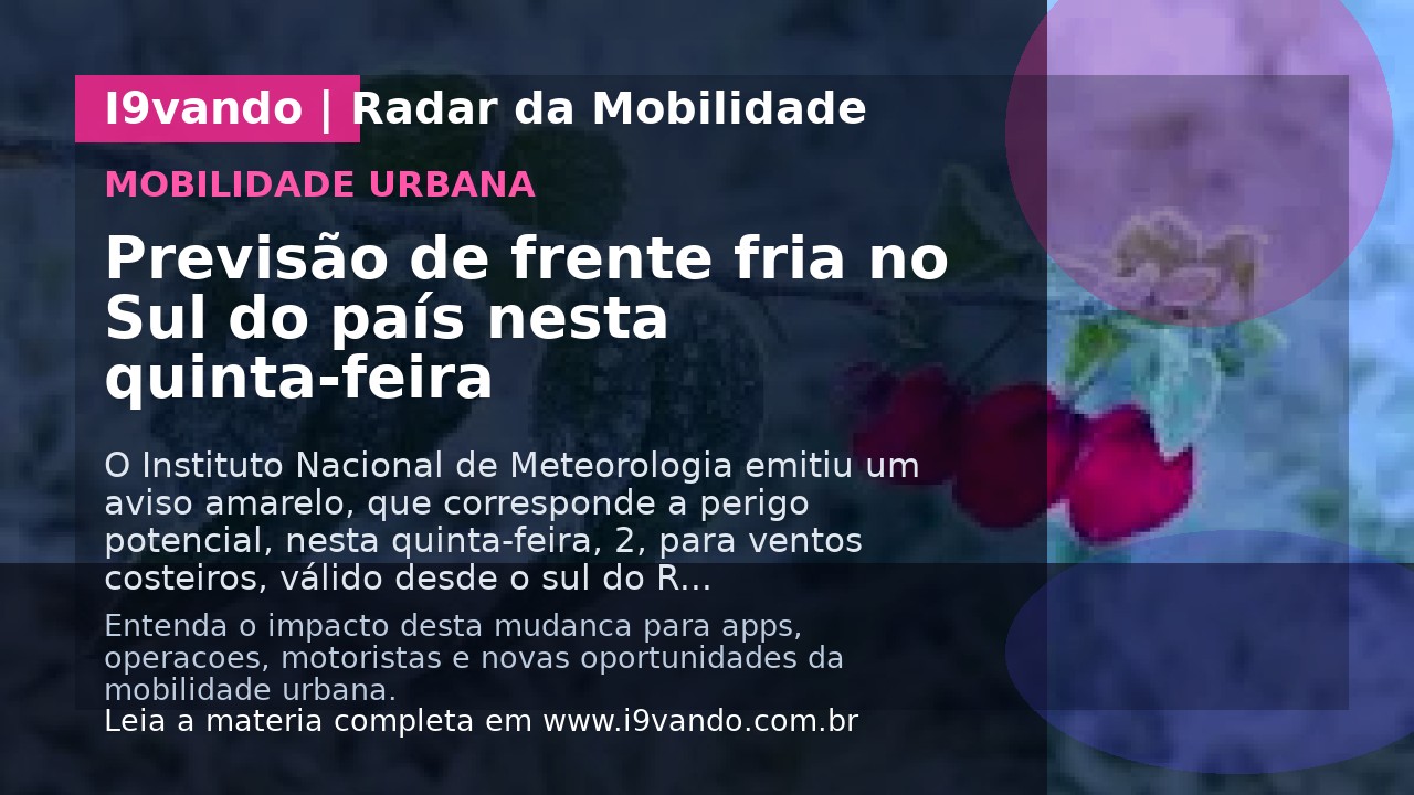 Previsão de frente fria no Sul do país nesta quinta-feira