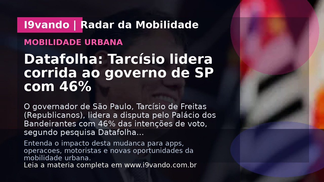 Datafolha: Tarcísio lidera corrida ao governo de SP com 46%