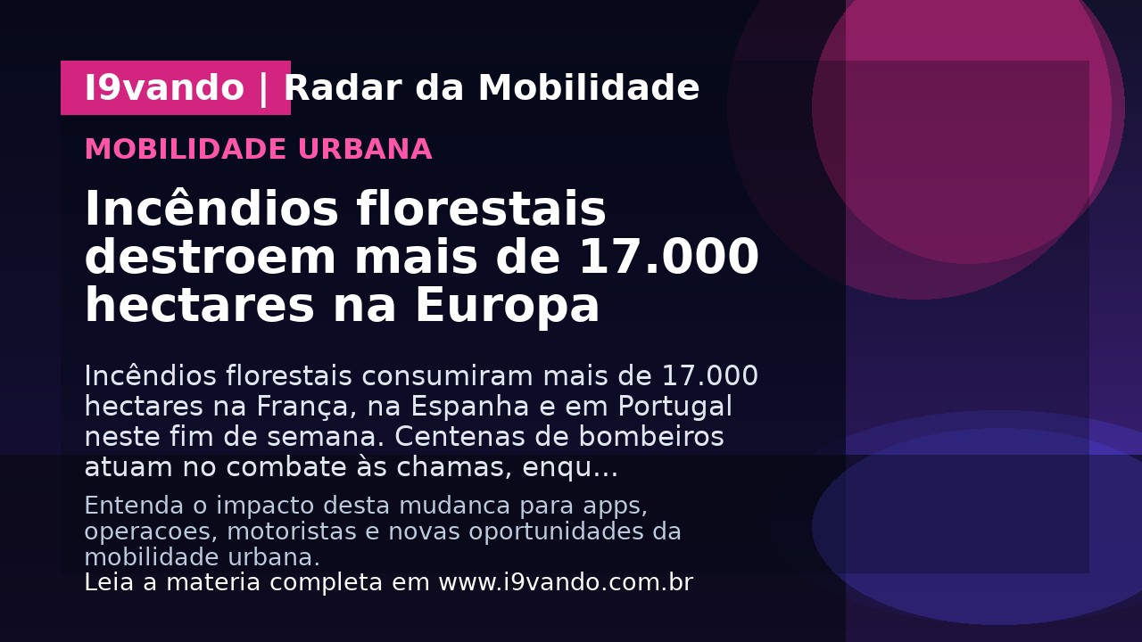 Incêndios florestais destroem mais de 17.000 hectares na Europa