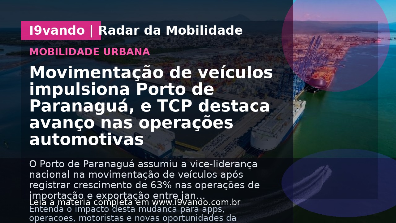 Movimentação de veículos impulsiona Porto de Paranaguá, e TCP destaca avanço nas operações automotivas