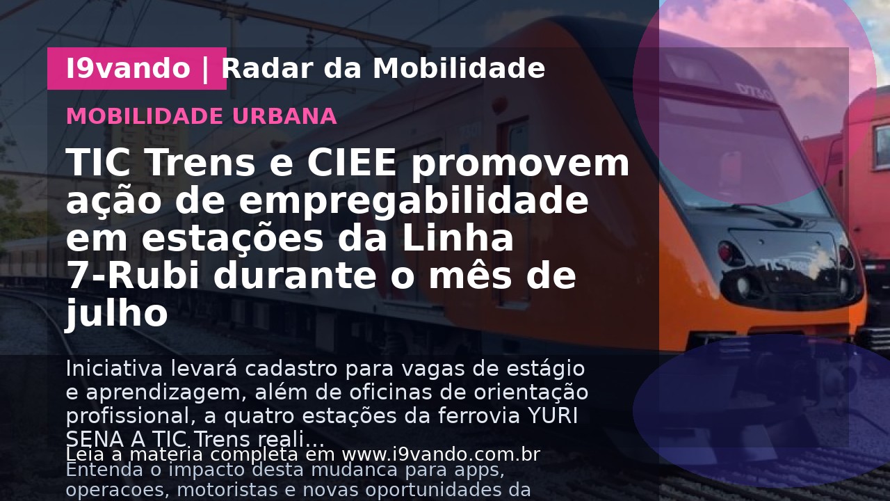 TIC Trens e CIEE promovem ação de empregabilidade em estações da Linha 7-Rubi durante o mês de julho