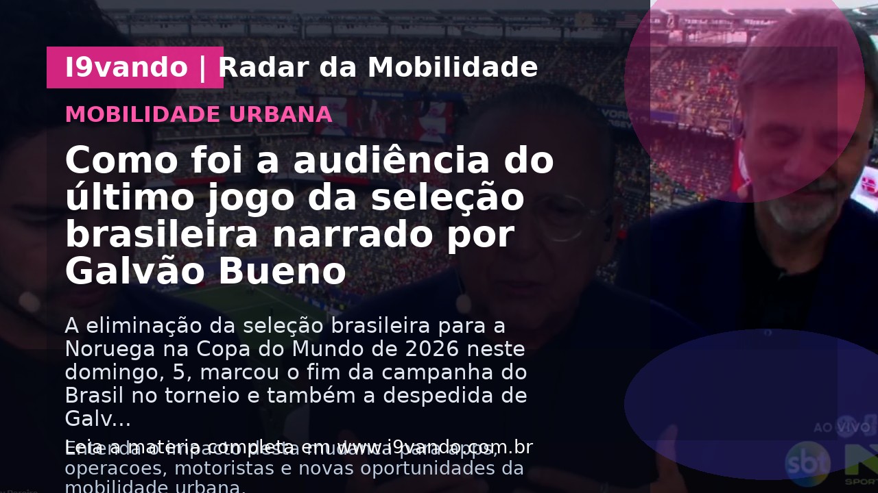 Como foi a audiência do último jogo da seleção brasileira narrado por Galvão Bueno