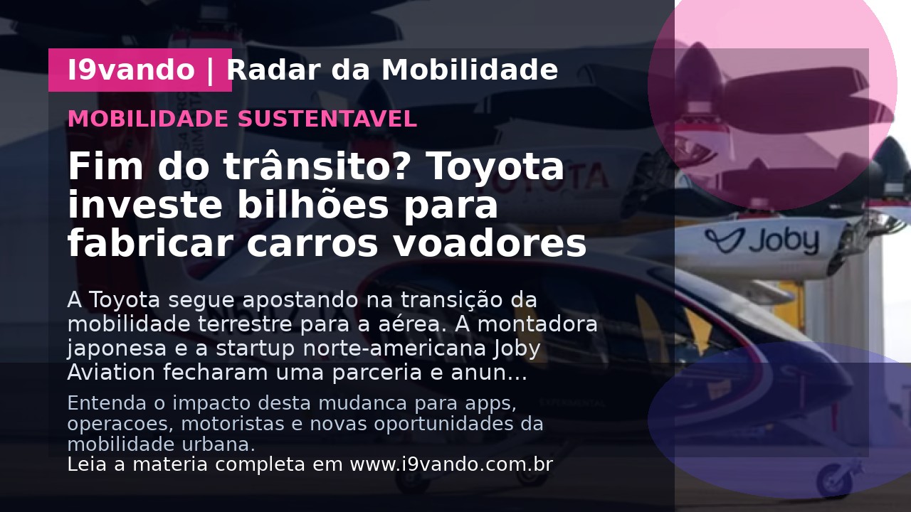 Fim do trânsito? Toyota investe bilhões para fabricar carros voadores