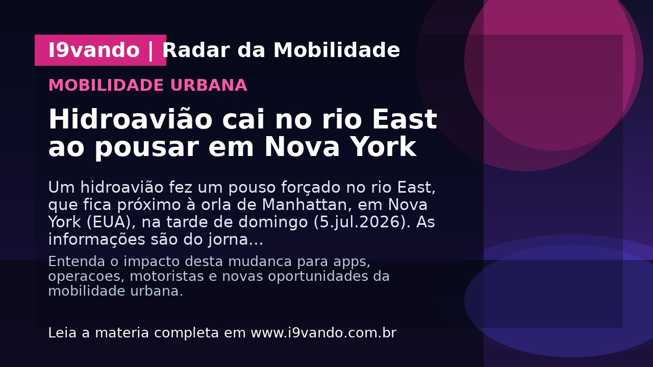 Hidroavião cai no rio East ao pousar em Nova York
