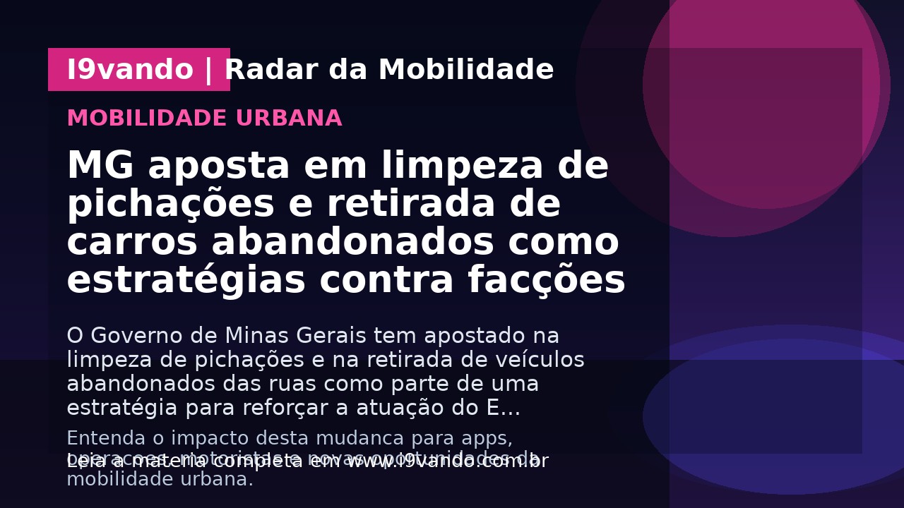MG aposta em limpeza de pichações e retirada de carros abandonados como estratégias contra facções