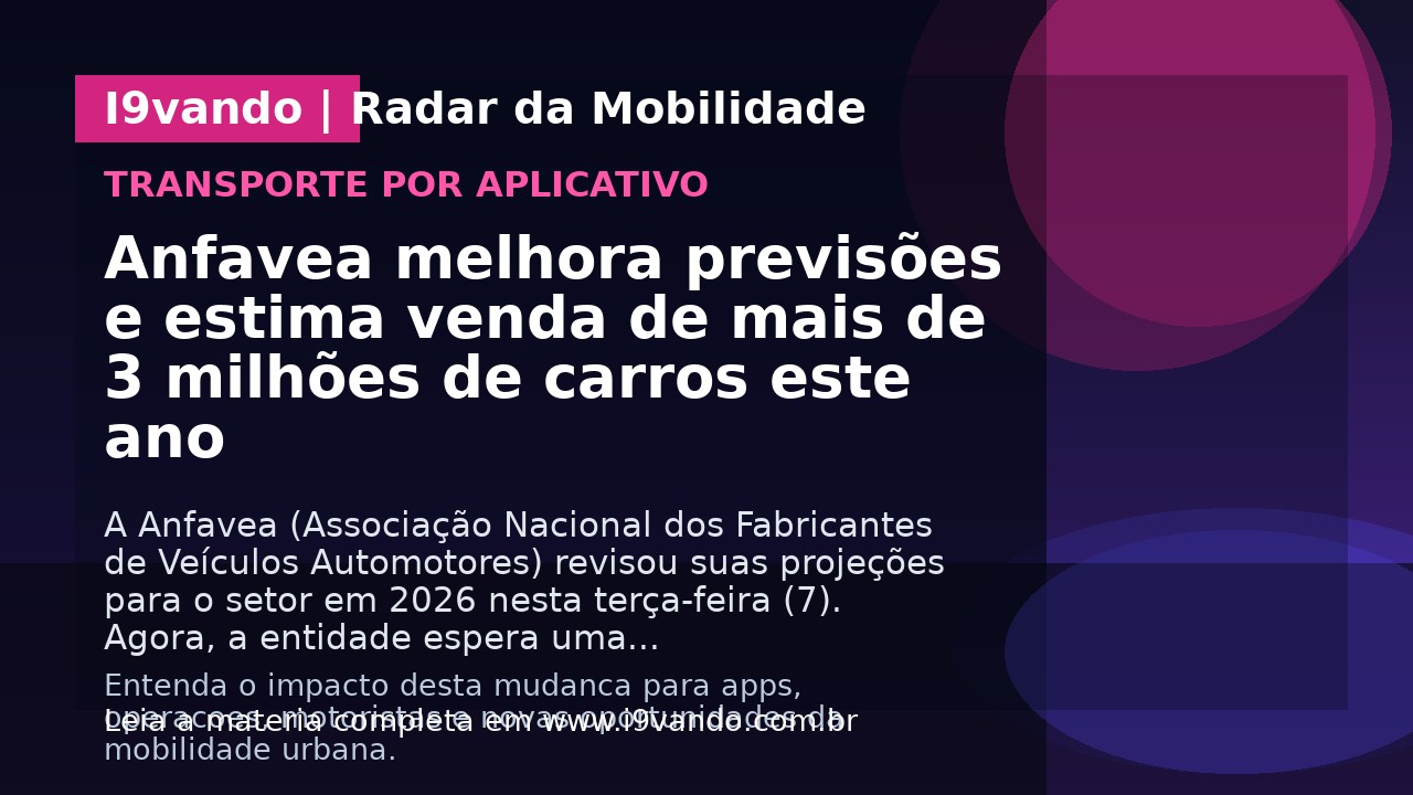Anfavea melhora previsões e estima venda de mais de 3 milhões de carros este ano