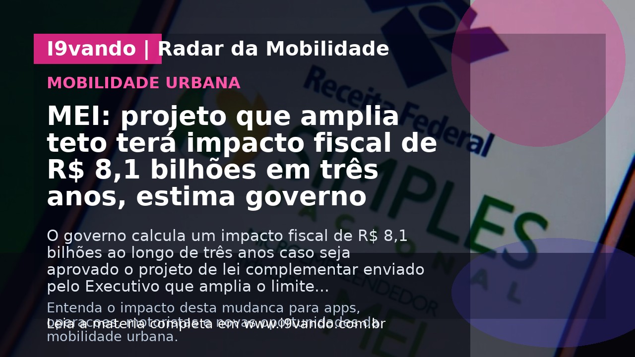 MEI: projeto que amplia teto terá impacto fiscal de R$ 8,1 bilhões em três anos, estima governo