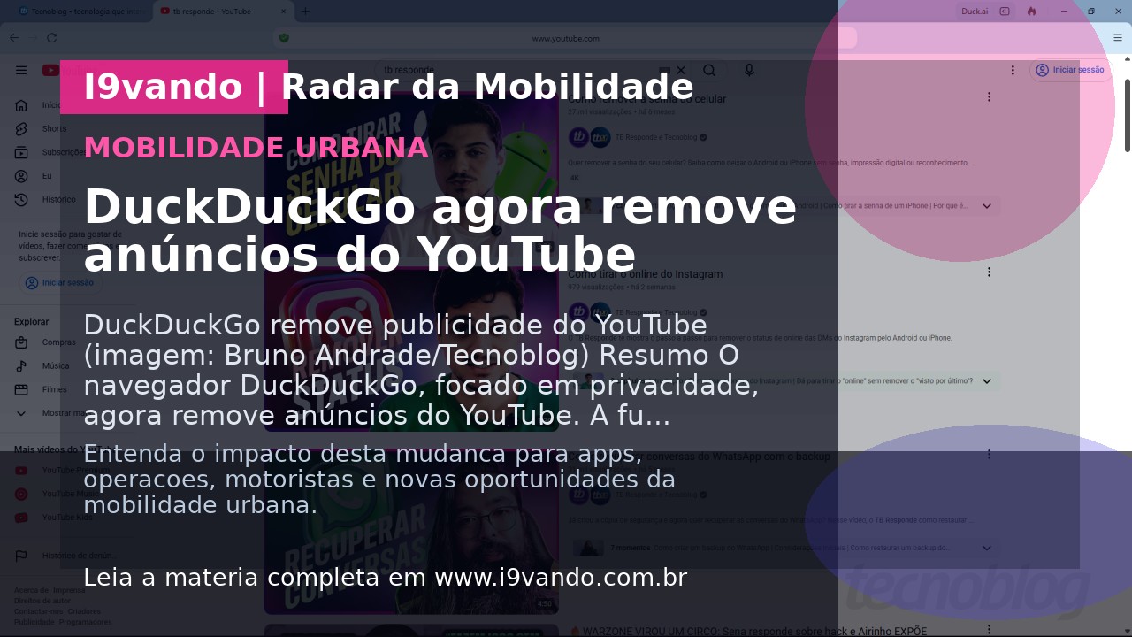DuckDuckGo agora remove anúncios do YouTube