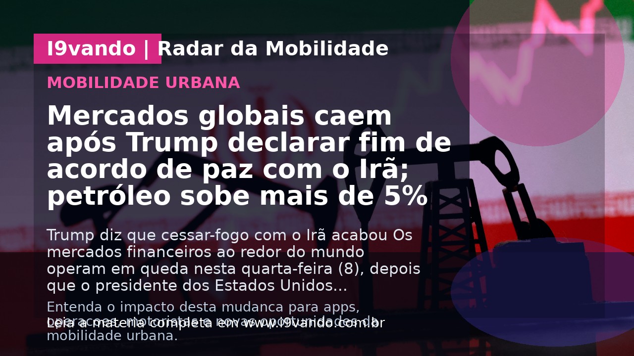 Mercados globais caem após Trump declarar fim de acordo de paz com o Irã; petróleo sobe mais de 5%