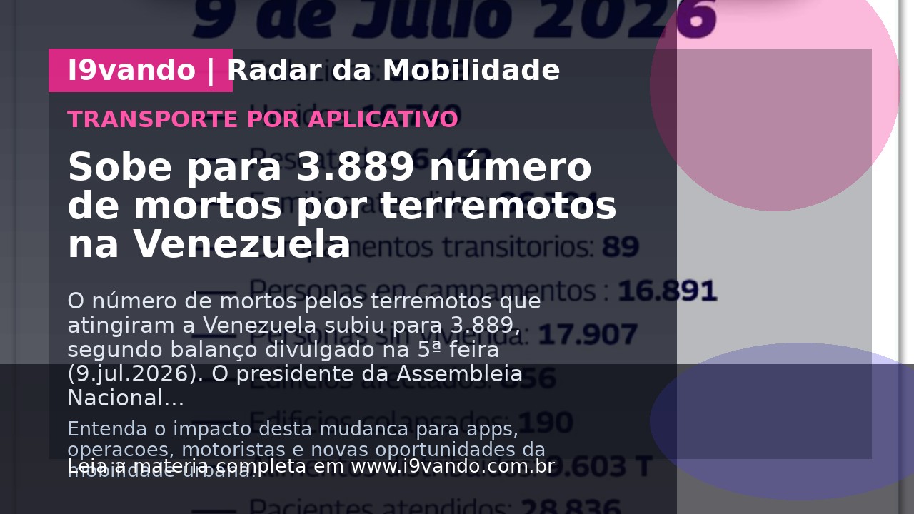 Sobe para 3.889 número de mortos por terremotos na Venezuela