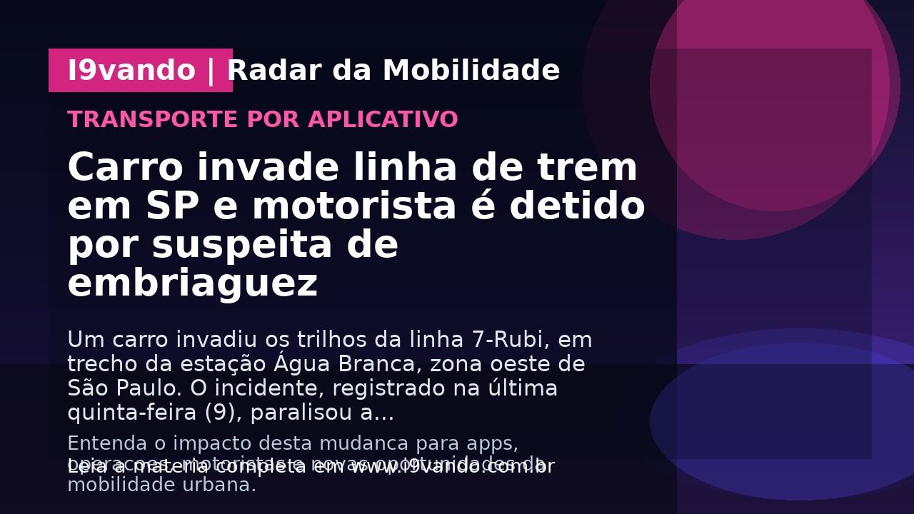Carro invade linha de trem em SP e motorista é detido por suspeita de embriaguez