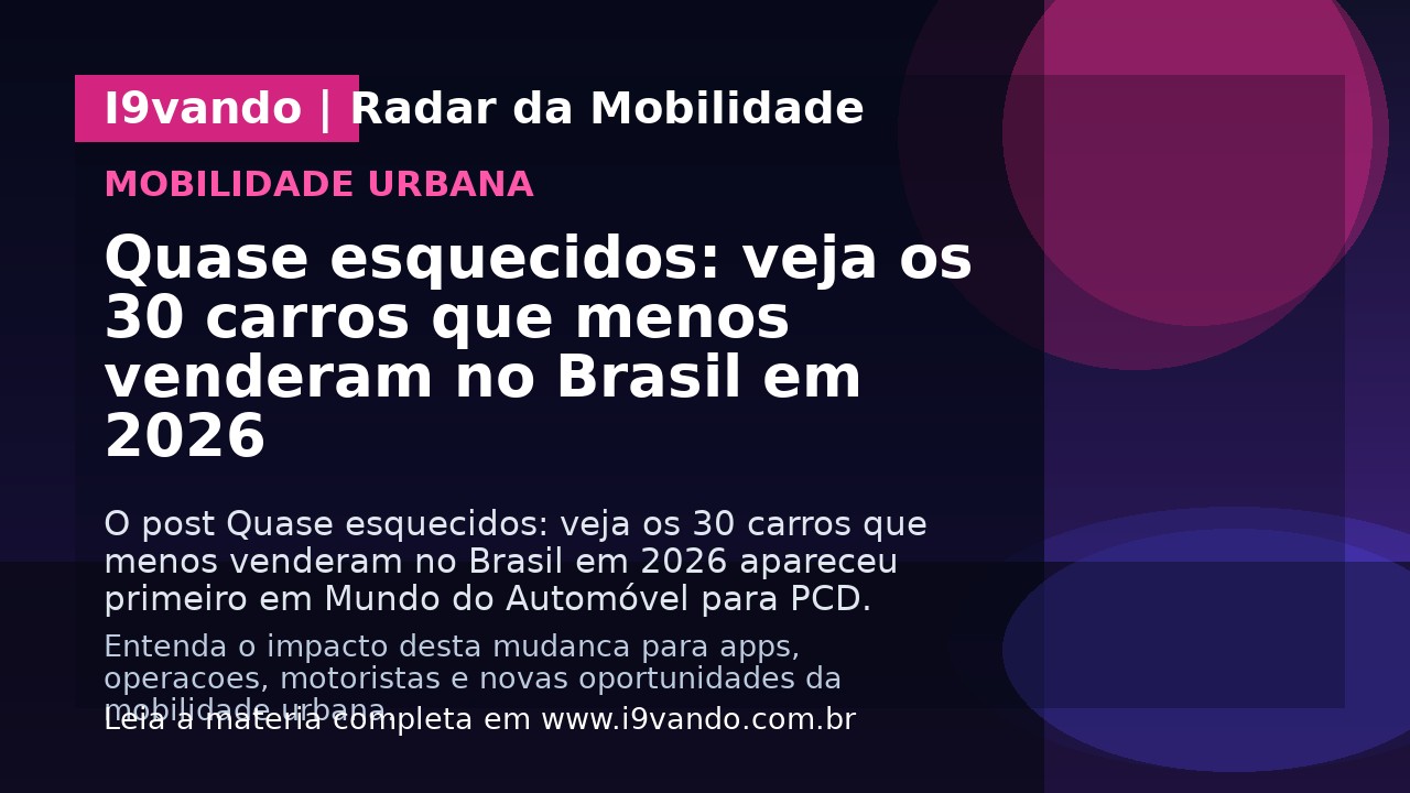 Quase esquecidos: veja os 30 carros que menos venderam no Brasil em 2026