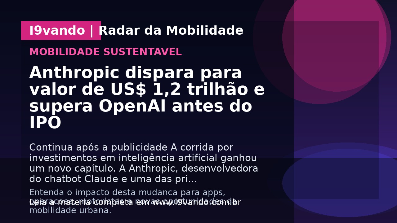 Anthropic dispara para valor de US$ 1,2 trilhão e supera OpenAI antes do IPO