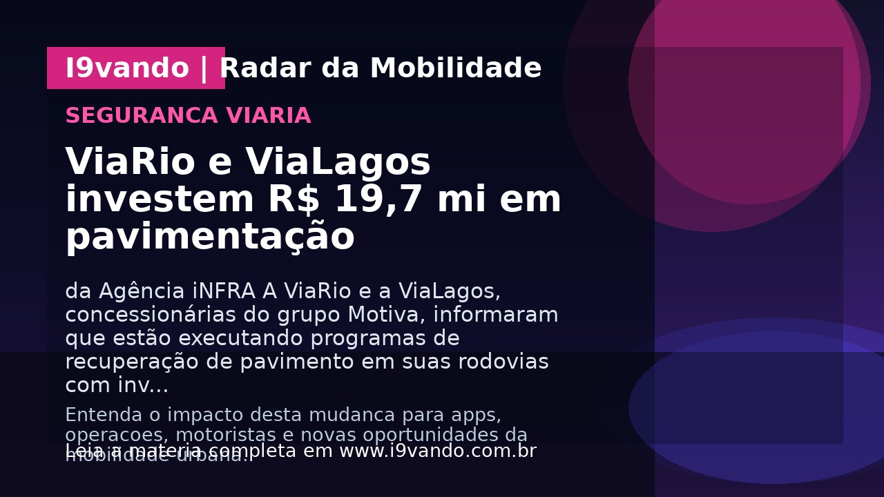 ViaRio e ViaLagos investem R$ 19,7 mi em pavimentação