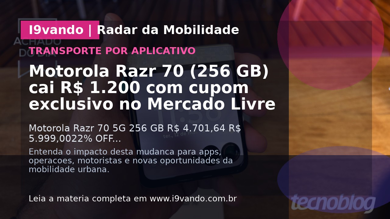 Motorola Razr 70 (256 GB) cai R$ 1.200 com cupom exclusivo no Mercado Livre