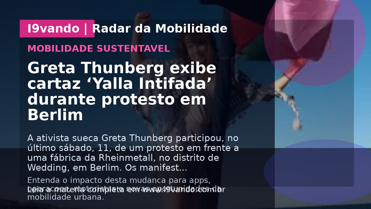 Greta Thunberg exibe cartaz ‘Yalla Intifada’ durante protesto em Berlim