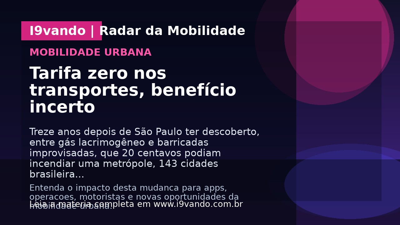 Tarifa zero nos transportes, benefício incerto