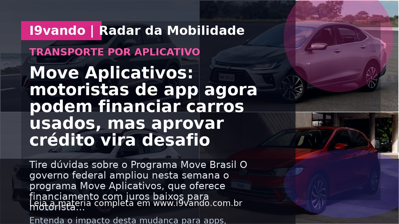 Move Aplicativos: motoristas de app agora podem financiar carros usados, mas aprovar crédito vira desafio