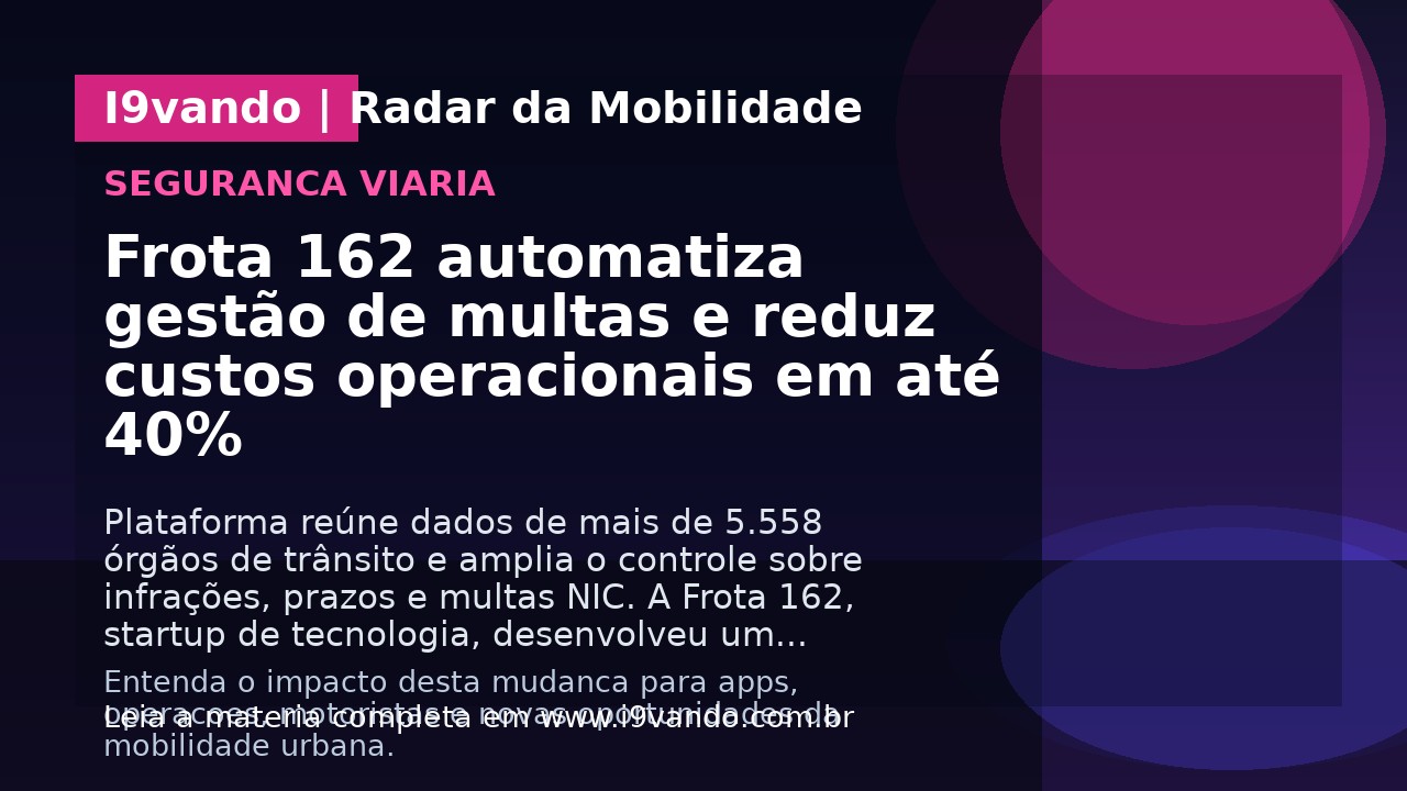 Frota 162 automatiza gestão de multas e reduz custos operacionais em até 40%