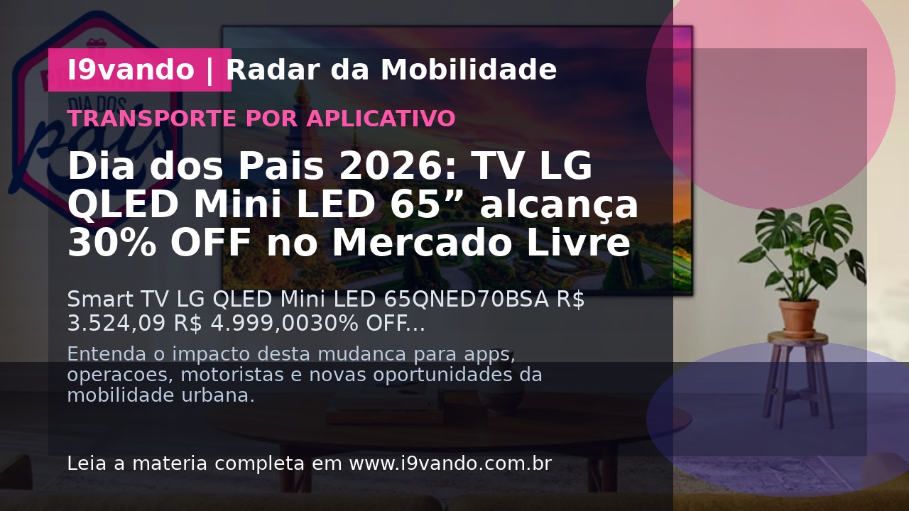 Dia dos Pais 2026: TV LG QLED Mini LED 65” alcança 30% OFF no Mercado Livre