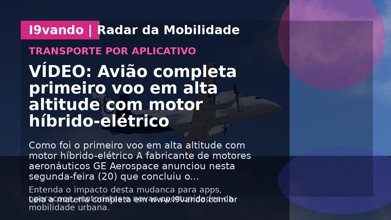 VÍDEO: Avião completa primeiro voo em alta altitude com motor híbrido-elétrico