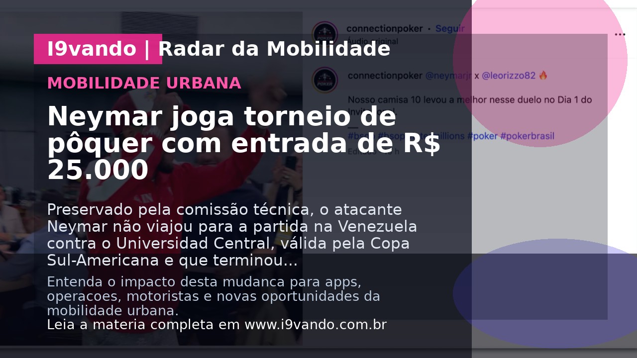 Neymar joga torneio de pôquer com entrada de R$ 25.000