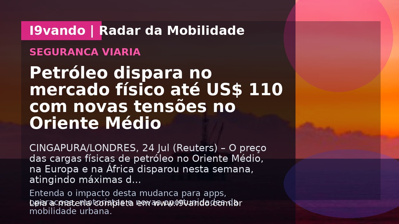 Petróleo dispara no mercado físico até US$ 110 com novas tensões no Oriente Médio